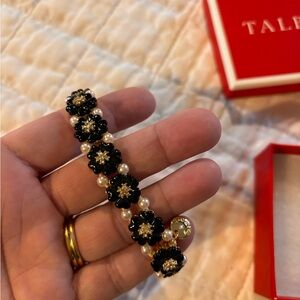 Talbots Black and Gold Floral Bracelet